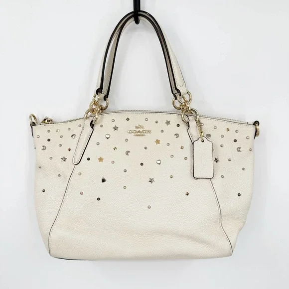 Coach Cream Satchel with Gold Accents - Picture 2 of 12